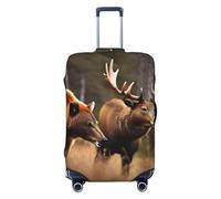 HJLUUFT Wildlife Caccia Cervo Orso Alce Stampa Bagagli Da Viaggio Copertura Della Valigia Copertura Protettiva Valigie Lavabile Copertura Bagagli Antigraffio, Nero , XL