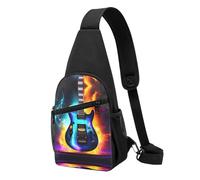 HJLUUFT Zaino a tracolla versatile per chitarra elettrica, borsa a tracolla perfetta per il tempo libero quotidiano, borsa a tracolla compatta ma capiente, Nero , Taglia unica