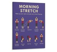 HJNAOKGWHQ Beginner Morning Yoga Poster Daily Stretch Routine