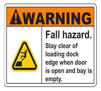 HJNAOKGWHQ Caution Loading Zone Metal Sign Keep Away From Dock Edge Fall Hazard Warning Poster Logistics Warehouse Office Wall-Art Tin Sign 8 X 12 inch