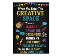 HJNAOKGWHQ Classroom Maker Space Poster Hands On Learning Inspiration for Teachers and Student Collaboration(Unframed,08x12inch(20x30cm))