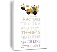 HJNAOKGWHQ Digger Dump Truck Tractor Canvas - Construction Theme Wall Decor for Boys Room, Fun & Colorful Playroom Art for Toddler Kids(Unframed,08x12inch(20x30cm))