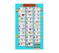 HJNAOKGWHQ Ge'ez Script Alphabet Poster, Complete Tigrinya Fidel Chart with English Pronunciation, Educational Wall Art for Eritrea Ethiopia Language Learners(Unframed,16x24inch(40x60cm))