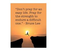 HJNAOKGWHQ Mindset Wall-Art - Mountain Sunset Strength & Endurance Motivational Print for Home Office, Gym and Mental Toughness Decor(Framed,08x12inch(20x30cm))