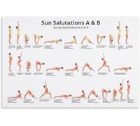 HJNAOKGWHQ Sun Salutation Yoga Poster - Step by Step Sequence Guide for Meditation Practice, Modern Canvas Wall Art for Home & Studio(Unframed,08x12inch(20x30cm))