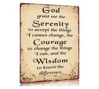 HJNAOKGWHQ Wise Serenity Words Metal Tin Sign Peaceful Reflection Wall Plaque Nursery Library Bathroom 8 X 12 inch