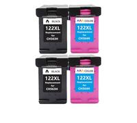 hJNGdU Cartuccia di inchiostro 122xl rigenerabile compatibile per deskjet 122 1510 2050 1000 1050 1050a 2000 2540 3000 3050 3052A Stampanti(2BK 2C)