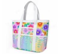HJOSWVNS Borsa Mare Grande Arancione Rosa Viola Borsa Mare Donna Resistente Beach Tote Bag Spiaggia Con Zip Shopping Bag Donna Borse Mare Pieghevole Leggera Borsone Piscina Viaggio 33x32cm/1 Pezzi