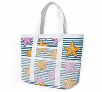 HJOSWVNS Borsa Mare Grande Blu Navy Rosa Borsa Mare Donna Resistente Beach Tote Bag Spiaggia Con Zip Shopping Bag Donna Borse Mare Pieghevole Leggera Borsone Piscina Viaggio 33x32cm/3 Pezzi