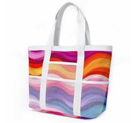 HJOSWVNS Borsa Mare Grande Burn Arancione Viola Borsa Mare Donna Resistente Beach Tote Bag Spiaggia Con Zip Shopping Bag Donna Borse Mare Pieghevole Leggera Borsone Piscina Viaggio 33x32cm/1 Pezzi