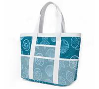 HJOSWVNS Borsa Mare Grande Modello Blu Borsa Mare Donna Resistente Beach Tote Bag Spiaggia Con Zip Shopping Bag Donna Borse Mare Pieghevole Leggera Borsone Piscina Viaggio 33x32cm/1 Pezzi