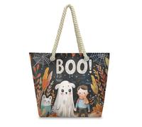 HJOSWVNS Tote Bag Donna Ragazzo Foglie Arancione Borse Mare Poliestere Borsa Tote Donna Lavabile Borsa Spesa Riusabile Beach Bag Pieghevole Borse Tote con Cerniera Shopping Bags 36x37x14.5cm/1