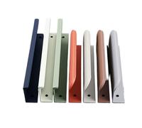 HJQFVASQ Maniglia for armadio nascosta a colori Maniglie lunghe for mobili for armadio in lega di alluminio Maniglia for cassetto del comò Maniglie for porta Hardware(4 Right Angle-Grey,Length 200mm)