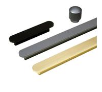 HJQFVASQ Maniglie for porte for mobili lunghe spazzolate oro Maniglia for armadio da cucina in lega di alluminio Manopole for cassetti for scrivania Maniglie for armadi Hardware(Grey brushed 96mm)