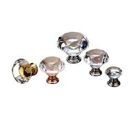 HJQFVASQ Maniglie in vetro cristallo con design a forma di diamante da 20-40 mm, maniglie for armadietti, cassettiere, armadietti da cucina, maniglie for armadi(40mm Rose Gold Base)