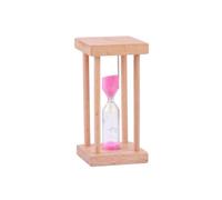HJtRTDF Clessidra， 1/3/5 Minuti in Legno massello a Quattro colonne - Timer a Forma di Clessidra Autunnale Decorazione Domestica Desktop Creativa(Pink,3min)