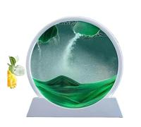 HJtRTDF Clessidra， Immagine di Sabbia Artistica Clessidra in Vetro 3D Cornice Bianca Sabbie mobili Pittura Decorazione del Soggiorno(Green)
