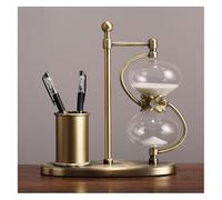 HJtRTDF Clessidra， Orologio a Sabbia Antico Grande con Rotazione a 360°, Timer in Metallo Color Ottone, Giocattolo Creativo for l'istruzione, Ufficio, casa(15 Minutes)