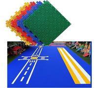 HJtRTDF Piastrelle per Pavimenti， Tappetini modulari ad Incastro da 12 Pollici for Il Parco Giochi della Scuola Materna, Media, elementare, 10 Pezzi(Blue)