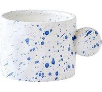 HJtRTDF tazze, Tazza creativa in ceramica fatta a mano con inchiostro, for caffè, tè e latte, moderna for soggiorno, for la colazione, for casa, stoviglie(B)