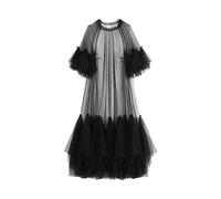 HJUGHPN Abiti da donna Estate Abito da donna Girocollo Garza allentata Spliced Ruffles Sleeve Abiti alla caviglia Femminile