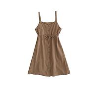 HJUGHPN Abiti da donna senza maniche abito monopetto cravatta collo spaghetti cinturino retrò stile abbigliamento estivo