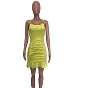 HJUGHPN Abito da donna con spalline sottili, abito chic estivo sexy (M)