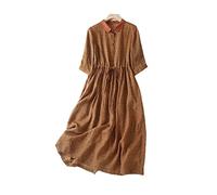 HJUGHPN Abito da donna lungo da donna, abito a camicia lunga primaverile ed estate oversize abito lungo abito da donna (L)