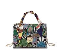 HJUGHPN Borsa a tracolla da donna borsa all'ingrosso color serpente sciarpa di seta borsa borsa a tracolla singola borsa quadrata piccola borsa a tracolla obliqua (verde)