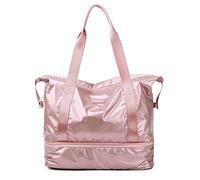 HJUGHPN Borsa da palestra da donna Borsa da viaggio Borsa grande da donna con patchwork per donna Borsa da viaggio rosa Organizer per scarpe Borsa da weekend impermeabile Borsa da nuoto sportiva per y