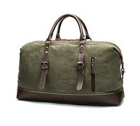 HJUGHPN Borsa da viaggio Large Capacity Travel Bags Luggage Canvas Bag Leisure Handbags Cut-proof Shoulder Bags Overnight Weekend Bags(Green)
