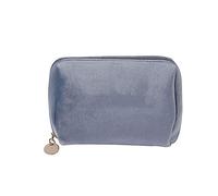 HJUGHPN Borsa per il trucco 1 PC Donne Zipper Velvet Make Up Bag Viaggio Grande sacchetto cosmetico Solid Color Femmina Make Up Sacchetto.(Blue)
