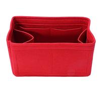 HJUGHPN Borsa per il trucco Felt Insert Bag Makeup Handbag Organizer Travel Inner Purse Portable Cosmetic Bags Storage Tote(Rouge)