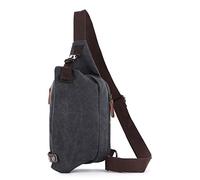 HJUGHPN Borsa sul petto da uomo Waist Bag Men's Leisure Large Capacity Sports Mobile Phone Bag Outdoor Chest Bag Belt Bag Nylon Shoulder Bag(B)