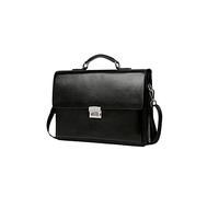 HJUGHPN Borse a tracolla da uomo alla moda con design a lucchetto borsa da lavoro da uomo in pelle PU borse a tracolla da uomo borse da ufficio per uomo (nero)