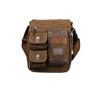 HJUGHPN Borse a tracolla da uomo Borsa a tracolla in tela retrò nuova borsa a tracolla multifunzionale da uomo casual tooling borsa a tracolla borsa da scuola
