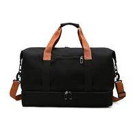 HJUGHPN Borse da uomo Sport Bag With Shoe Organizer Bag Dry and Wet Separation Travel Bag Handbag Weekend Bag Overnight Bag Yoga Fitness Bag(Schwarz)