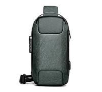 HJUGHPN Borse per telefono Borsa a croce antifurto da uomo borsa da uomo con tacco a tracolla impermeabile oxford sport busta a tracolla con USB Blocco password Dropship.(Green)