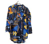 HJUGHPN Camicette da donna con colletto rovesciato stampa ampia manica lunga stampata camicia lunga donna camicetta Famle taglia libera