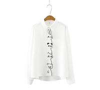 HJUGHPN Camicette da donna in cotone ricamato bianco camicia bavero button up carino donna camicia da donna