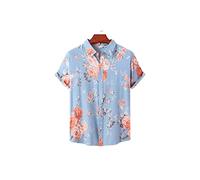 HJUGHPN Camicia da uomo estiva casual da spiaggia a maniche corte stampata abbigliamento per le vacanze (M)