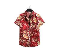 HJUGHPN Camicia da uomo vintage estiva a maniche corte da spiaggia da uomo camicie tropicali abbigliamento vacanze (M)