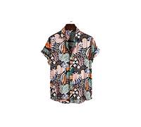 HJUGHPN Camicie da uomo camicie da uomo abbigliamento per feste estive casual con bottoni a maniche corte camicia da spiaggia da uomo (XXL)