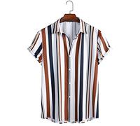 HJUGHPN Camicie da uomo camicie da uomo camicie con stampa di palme camicie con bottoni camicie maniche estive camicie da spiaggia a maniche corte camicie estive (XXL)