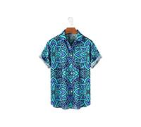 HJUGHPN Camicie da uomo camicie da uomo casual traspiranti a maniche corte top con bottone singolo camicie da uomo (L)