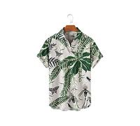 HJUGHPN Camicie da uomo camicie da uomo con stampa, camicie da spiaggia casual fresche traspiranti top estivi (XXL)
