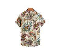 HJUGHPN Camicie da uomo con fiori, magliette estive casual da uomo, maglietta da uomo, vestibilità larga, traspirante, stampa a maniche corte (4XL)