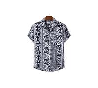 HJUGHPN Camicie da uomo da spiaggia estive a maniche corte da uomo camicie con stampa abiti da uomo camicie oversize (XXL)