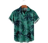 HJUGHPN Camicie da uomo estive da uomo comode camicie casual con un bottone a maniche corte da spiaggia camicie oversize (XS)