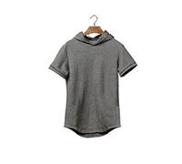 HJUGHPN Camicie da uomo T-shirt estiva da uomo casual tinta unita top con cappuccio t-shirt da uomo abbigliamento sportivo con cappuccio a maniche corte T-shirt da uomo abbigliamento (XL)